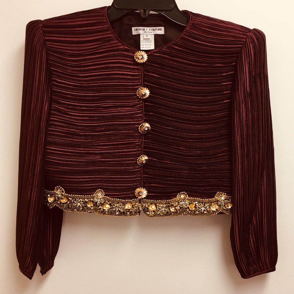 George F Couture NY Sz. 6 Evening Cropped Jacket